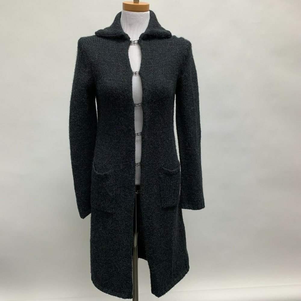 J. Crew Women's Long Duster Cardigan Sweater Size Medium Gray Alpaca Blend